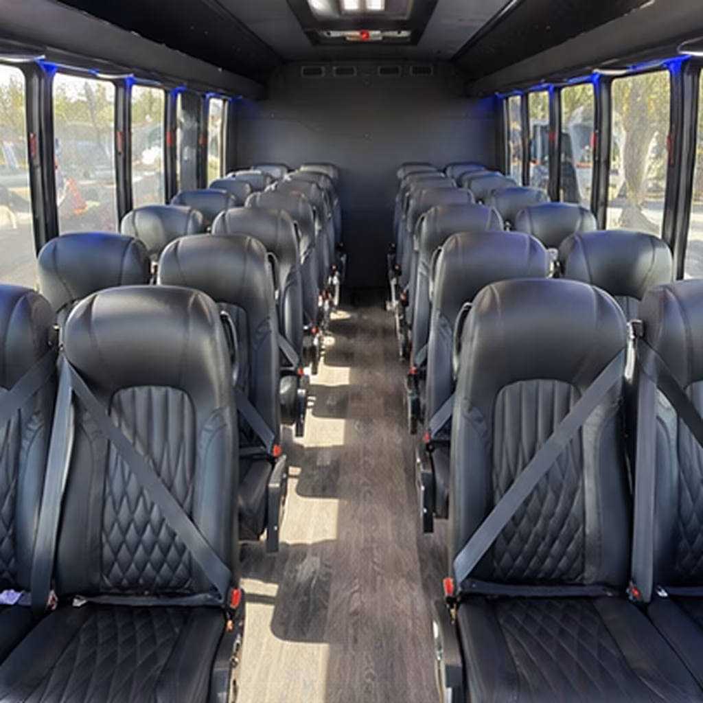 Hayward Airport Shuttle & Transportation party bus interior