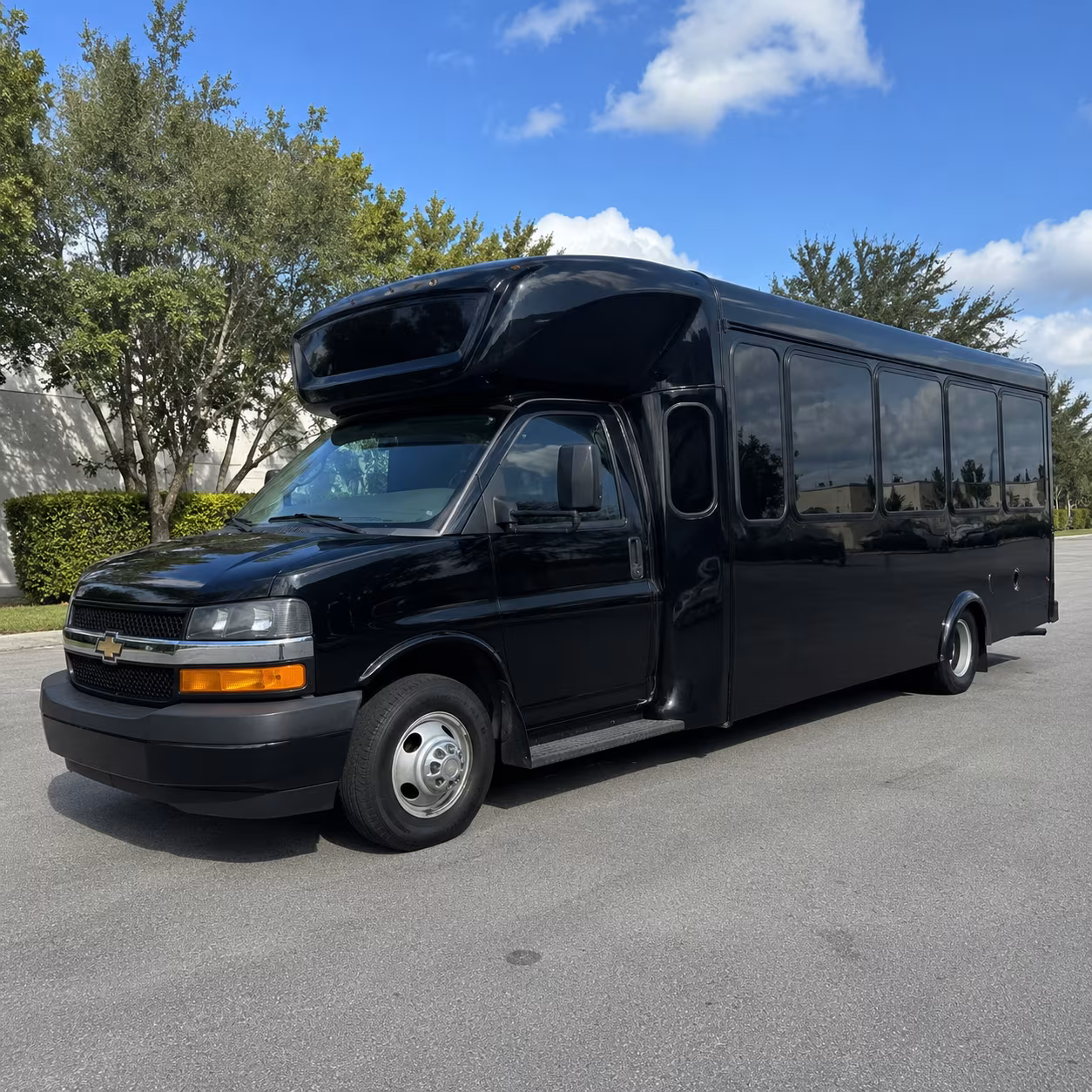 Hayward Private Event Transportation party bus exterior