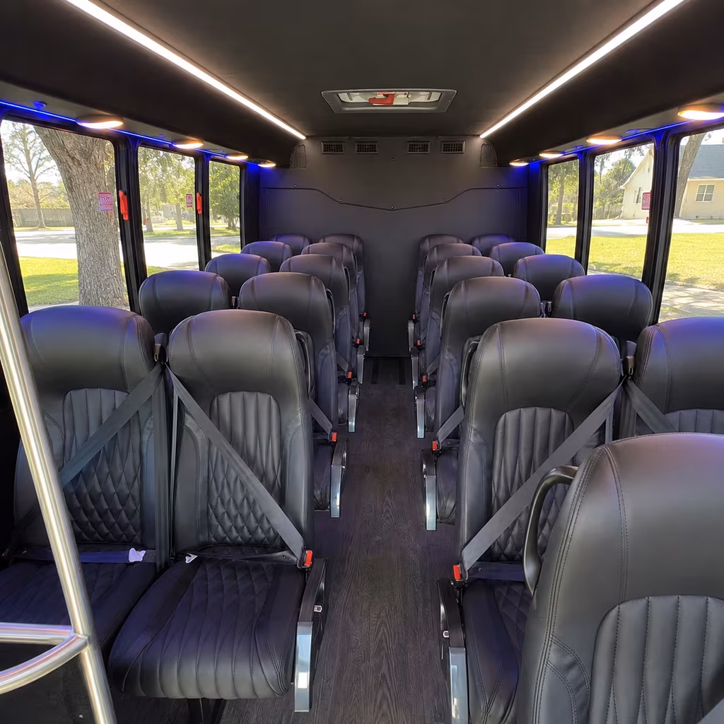 Hayward School Event Transportation party bus interior