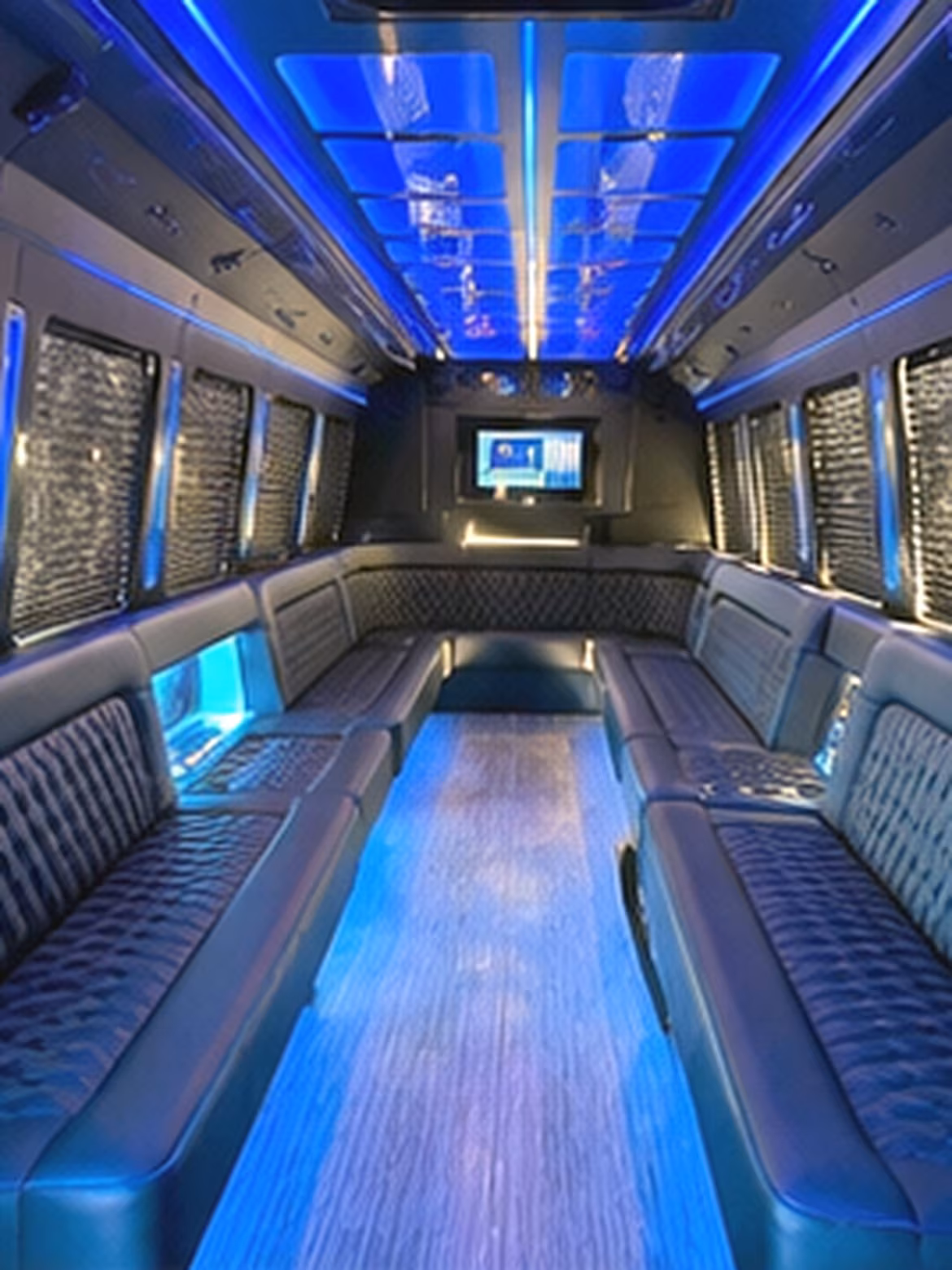 Hayward Sporting Event Transportation party bus interior