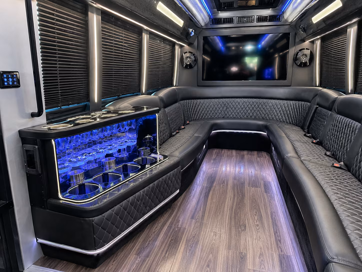 Hayward Wedding Transportation party bus exterior