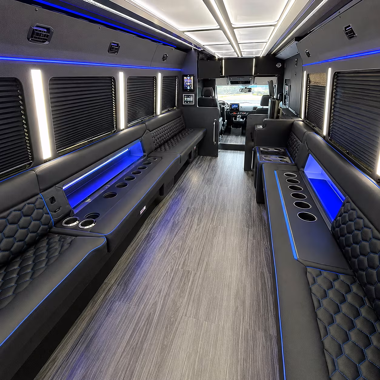 Hayward Winery Tour & Pub Crawl Transportation party bus interior