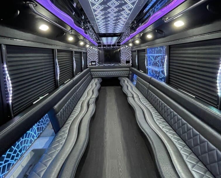 Roseville 30 Passenger Party Bus White Interior