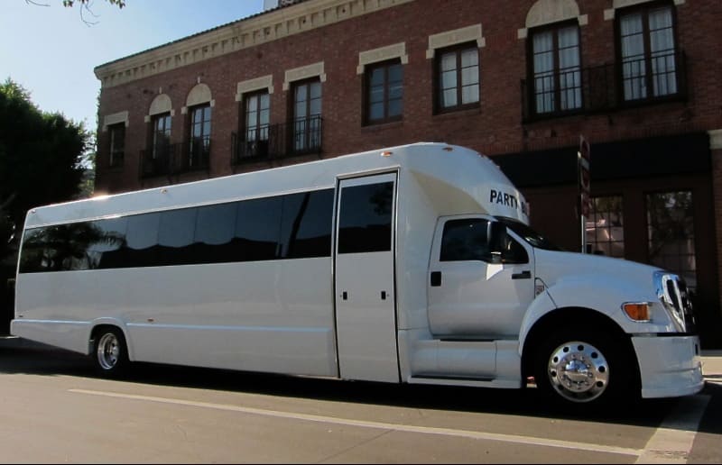 Orange 30 Passenger Party Bus White